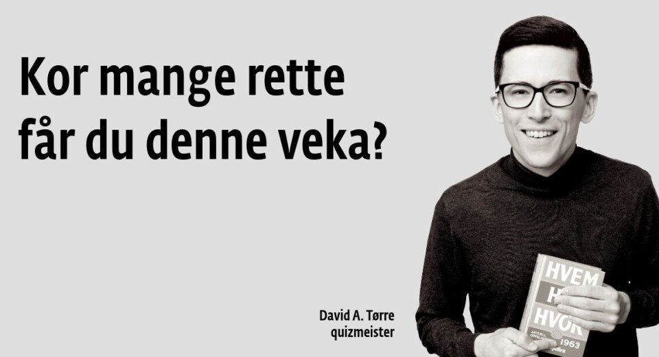 Quiz veke 11 David A. Tørre
Hint for hint
quiz