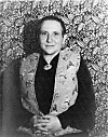 Portrettfotografi av Gertrude Stein, teke i 1934 av Carl Van Vechten.