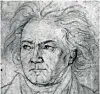 Ludwig van Beethoven (1770–1827), teikna av August von Kloeber i 1818.