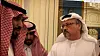 Jamal Kashoggi (t.h.) i samtale med kronprins Mohammed bin Salman i dokumentarfilmen.