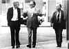 Wien 20. august 1983, spionmøte mellom (frå venstre) Arne Treholt og russarane Gennadij Titov og Aleksandr Lopatin.