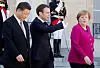 Tysklands forbundskanslar Angela Merkel og Frankrikes president Emmanuel Macron møtte førre veke Kinas president Xi Jinping i Paris. Dei tre er ikkje heilt samde om kva som ligg i omgrepet «gjensidig marknadstilgang».