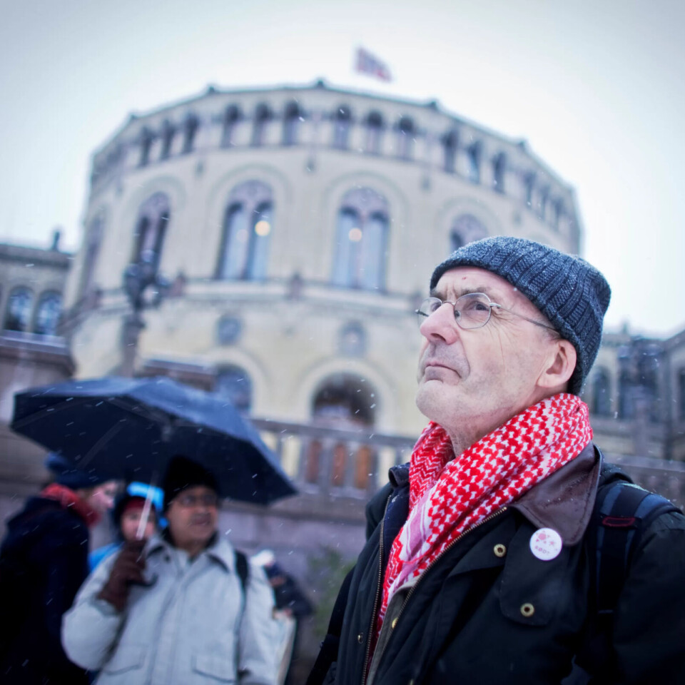 Erling Folkvord (Rødt) fotografert under ein demonstrasjon mot den israelske okkupasjonen i 2009. Erling Folkvord (Rødt) fotografert under ein demonstrasjon mot den israelske okkupasjonen i 2009.