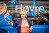 Høgreleiar Erna Solberg feira oppturen med ein turné i fjor sommar.