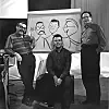 Vince Guaraldi (t.v.), Bernard Bragg og Don Freeman i eit fjernsynsstudio i 1961.