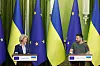 President i EU-kommisjonen Ursula von der Leyen og president i Ukraina Volodymyr Zelenskyj møttest førre helg i Kyiv, der dei mellom anna diskuterte den ukrainske søknaden om EU-medlemskap.