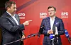 SPD-sjef Lars Klingbeil (t.v.) saman med den ukrainske utanriksministeren Dmytro Kuleba tidlegare i år.