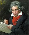 Ludwig van Beethoven (1770–1827) måla av Joseph Karl Stieler kring 1820.