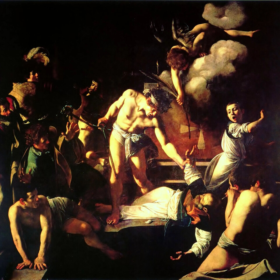 «Matteus’ martyrium» (ca. 1600) av Michelangelo Merisi da Caravaggio (1571–1610). «Matteus’ martyrium» (ca. 1600) av Michelangelo Merisi da Caravaggio (1571–1610).