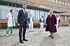 Statsminister Erna Solberg og helse- og omsorgsminister Bent Høie då dei heldt pressekonferanse på Rikshospitalet i mai for å fortelje at dei i revidert nasjonalbudsjett auka driftsløyvingane til sjukehusa med 5,5 milliardar kroner knytt til koronavirusutbrotet.