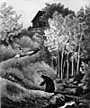 «Svartedauden kommer til gårds» er tittelen på teikninga til Theodor Kittelsen (1857–1914).