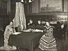 Gina Krog var med på å stifte Norske Kvinners Nasjonalråd i 1904. Bildet er frå det første styremøtet i foreininga. F.v: Karen Grude Koht, Fredrikke Marie Qvam, Gina Krog, Betzy Kjelsberg og Katti Anker Møller.