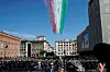 Frecce Tricolori, luftakrobatar i det italienske flyvåpenet, tok del i 74-årsfeiringa for republikken i år.