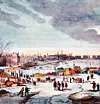 Målarstykket «Themsen Frost Fair», 1683–84, av Thomas Wyke.