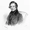 Litografi av den tyske komponisten Robert Schumann (1810–1856), 29 år gamal.