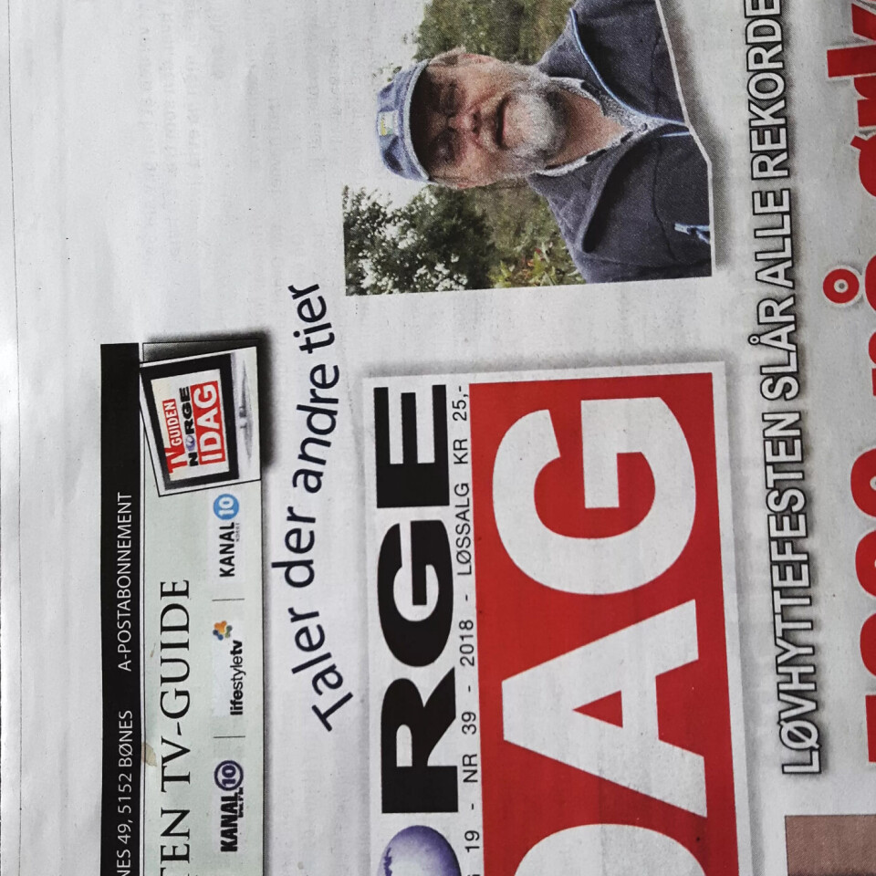 Norge i Dag og Tid?For ei veke sidan sat vi ved fredagsbordet heime på Lesja og venta på posten. Men så skjedde det noko spektakulært. Høgare makter greip inn og sende oss avisa Norge IDAG i staden for Dag og Tid. Vel, tenkte vi, det var vel ein grunn til