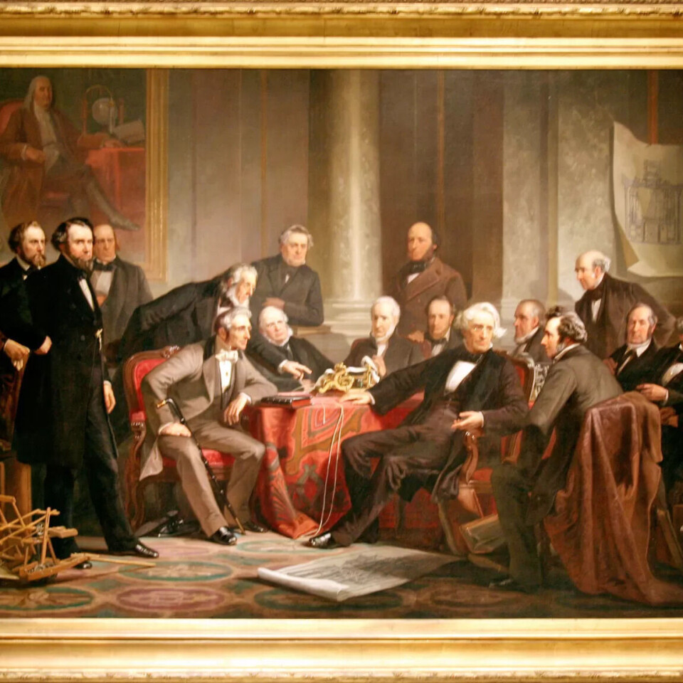 Christian Schussele: «Menn of Progress«, 1865. Christian Schussele: «Menn of Progress«, 1865.