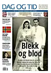 Faksimile av Dag og Tid-framsida 14. september 2007, då «Blekk og blod»-serien tok til.