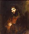 Utsnitt frå «Jesus med armane falda» måla av Rembrandt Harmenszoon van Rijn.