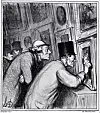 Honoré Daumier, «Kunstkritikarar på Salongen i Paris», litografi.