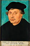 Johannes Bugenhagen, måla av Lucas Cranach den eldre i 1537. Luther var bufast i Wittenberg, medan Bugenhagen reiste frå stad til stad som reformasjonens utanriksminister – Braunschweig, Hamburg, Lübeck, Treptow, København.