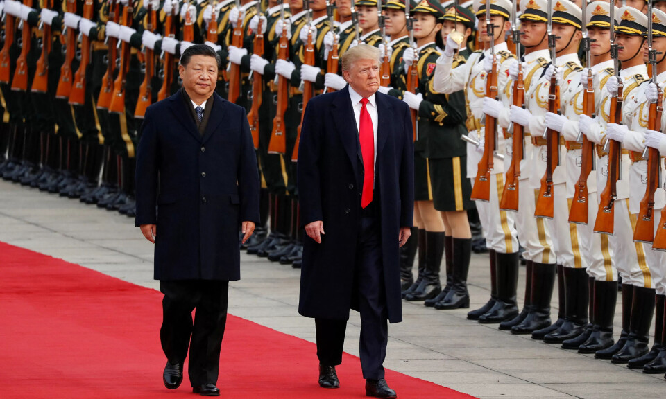 I november 2017 besøkte president Donald Trump kollegaen Xi Jinping i Beijing. Same året tok handelskrigen mellom USA og Kina til. I november 2017 besøkte president Donald Trump kollegaen Xi Jinping i Beijing. Same året tok handelskrigen mellom USA og Kina til.
