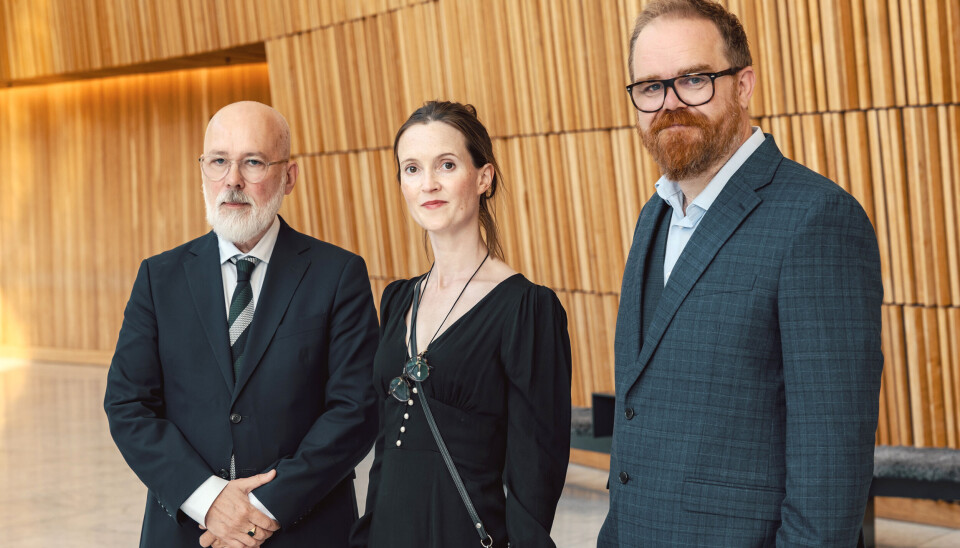 Vinnarane av Fritt Ord-prisen 2025: Marvin Halleraker, May Linn Clement og Morten Mørland.