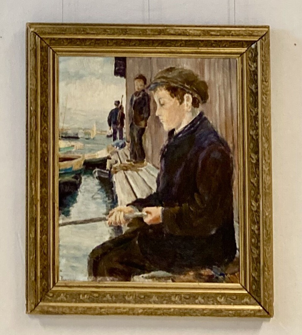 Etterlikning av: Hans Heyerdahl (1857–1913), «Fiskergutten», 1887. Lillehammer Kunstmuseum eig originalen.