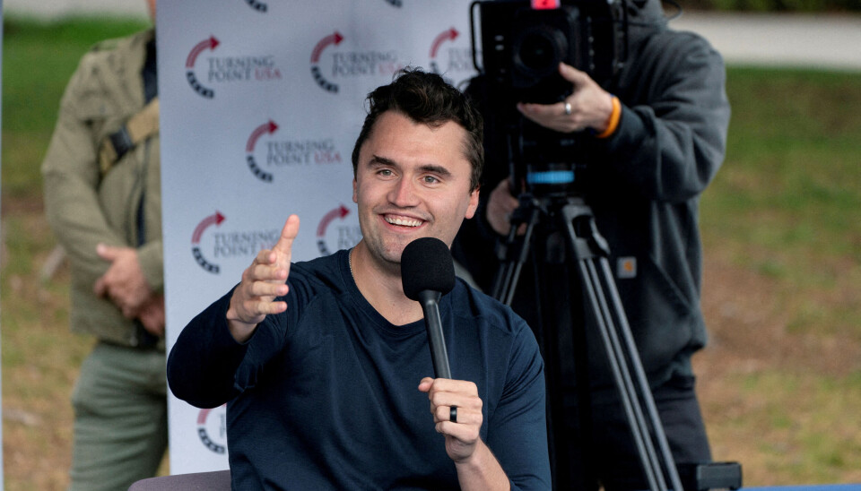 Charlie Kirk hadde eit sterkt engasjement for kristen tru. Her frå ein debatt ved Universitetet i Washington i Seattle i 2024.