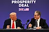 U.S. President Donald Trump and UK Prime Minister Keir Starmer announce an agreement between the two countries as they hold a press conference conference at Chequers at the conclusion of a state visit on September 18, 2025 in Aylesbury, England. Leon Neal/Pool via REUTERS