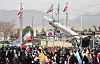 People gather near a missile on display during the 47th anniversary of the Islamic Revolution in Tehran, Iran February 11, 2026. Majid Asgaripour/WANA (West Asia News Agency) via REUTERS ATTENTION EDITORS - THIS PICTURE WAS PROVIDED BY A THIRD PARTY