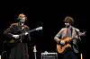 Norwegian duo band Kings of Convenience perform during the rehearsal for their concert in Seoul, South Korea, Friday, March 17, 2023. (AP Photo/Lee Jin-man)